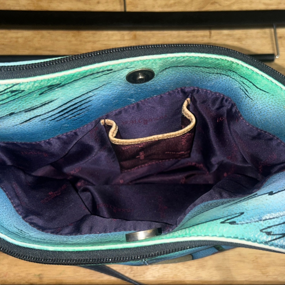 Anuschuka Karmic Koi Blue and Green Shoulder Bag - Picture 6 of 7